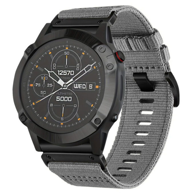 g,ny200.7 Grey Slate Pro Seatbelt Two Piece Watch Band Strap for Garmin Approach S60