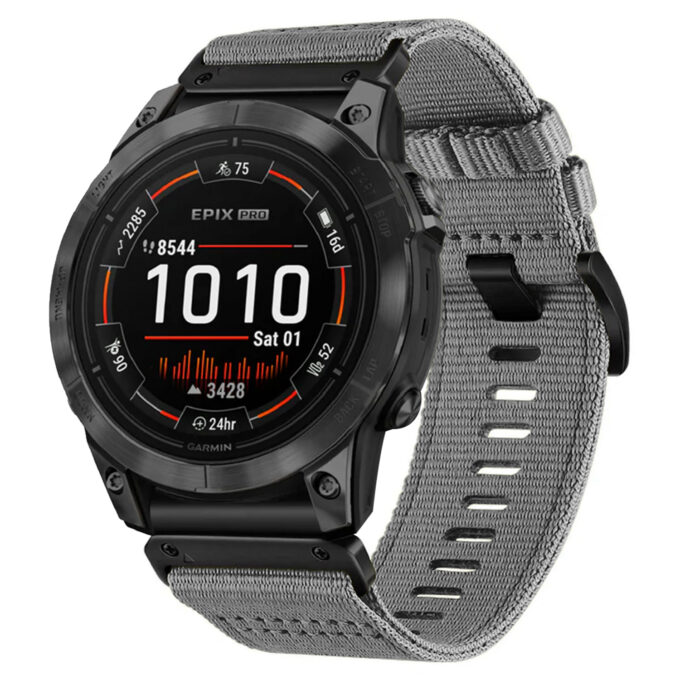 g,ny200.7 Grey Slate Pro Seatbelt Two Piece Watch Band Strap for Garmin Epix Pro