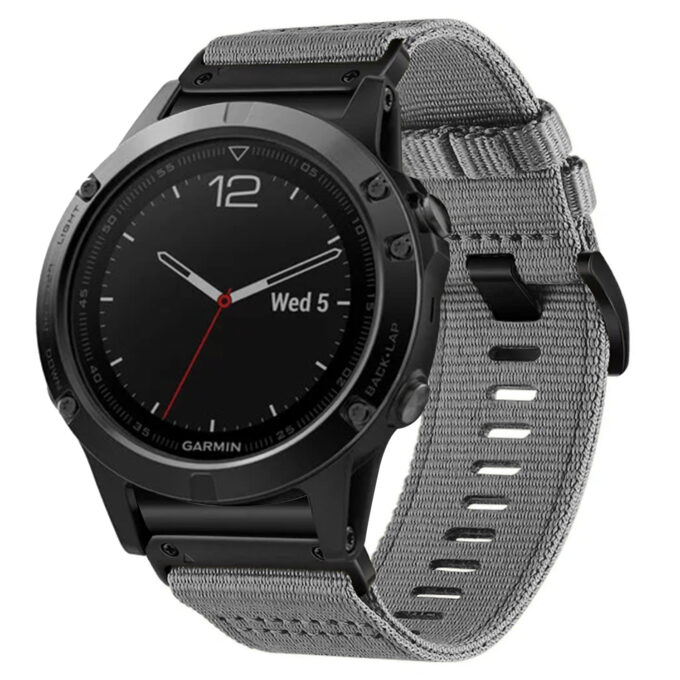 g,ny200.7 Grey Slate Pro Seatbelt Two Piece Watch Band Strap for Garmin Fenix 5