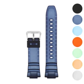 gs.r1.5a Gallery Navy StrapsCo Fitted Rubber Watch Band Strap For Casio MCW 100H