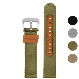 ny201 Gallery StrapsCo Two Piece Explorer Watch Band Strap 20mm 22mm