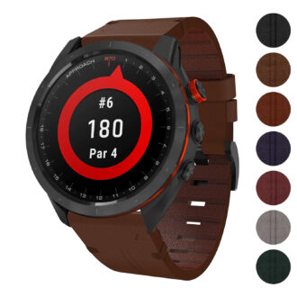 g.l11 Gallery Brown Genuine Italian Leather Strap for Garmin QuickFit Devices for Garmin Approach S70 – 47mm