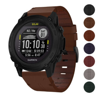 g.l11 Gallery Brown Genuine Italian Leather Strap for Garmin QuickFit Devices for Garmin Descent G1