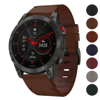 g.l11 Gallery Brown Genuine Italian Leather Strap for Garmin QuickFit Devices for Garmin Epix Gen 2