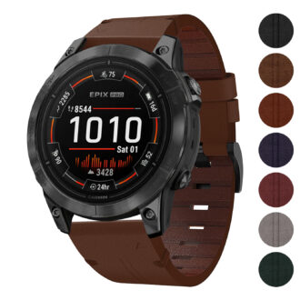 g.l11 Gallery Brown Genuine Italian Leather Strap for Garmin QuickFit Devices for Garmin Epix Pro – 47mm