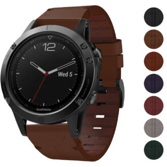 g.l11 Gallery Brown Genuine Italian Leather Strap for Garmin QuickFit Devices for Garmin Fenix 5