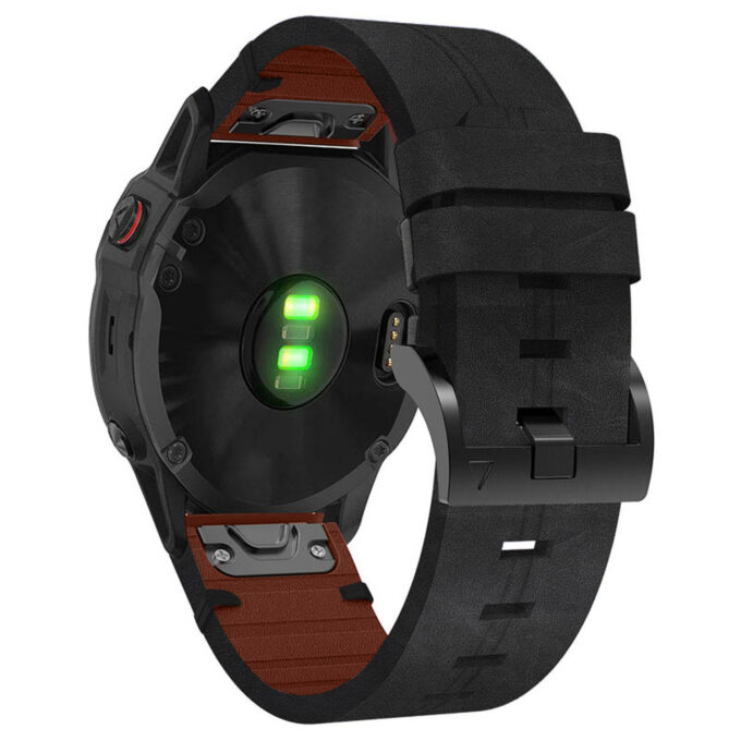 g.l11.1 Back Black Genuine Italian Leather Strap for Garmin QuickFit Devices