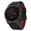 g.l11.1 Front Black Genuine Italian Leather Strap for Garmin QuickFit Devices for Garmin Epix Gen 2