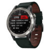 g.l11.11 Front Green Genuine Italian Leather Strap for Garmin QuickFit Devices for Garmin D2 Delta
