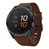 g.l11.2 Front Brown Genuine Italian Leather Strap for Garmin QuickFit Devices for Garmin Approach S62