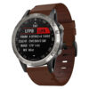 g.l11.2 Front Brown Genuine Italian Leather Strap for Garmin QuickFit Devices for Garmin D2 Delta