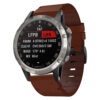 g.l11.3 Front Tan Genuine Italian Leather Strap for Garmin QuickFit Devices for Garmin D2 Delta