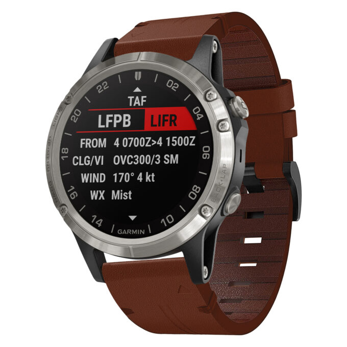 g.l11.3 Front Tan Genuine Italian Leather Strap for Garmin QuickFit Devices for Garmin D2 Delta