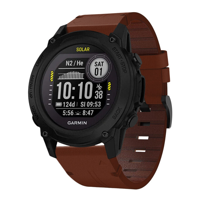 g.l11.3 Front Tan Genuine Italian Leather Strap for Garmin QuickFit Devices for Garmin Descent G1