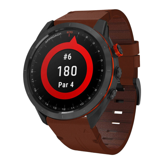 g.l11.3 Front Tan Genuine Italian Leather Strap for Garmin QuickFit Devices for armin Approach S70 – 47mm