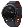 g.l11.5 Front Blue Genuine Italian Leather Strap for Garmin QuickFit Devices for Garmin Fenix 5