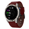 g.l11.6 Front Red Genuine Italian Leather Strap for Garmin QuickFit Devices for Garmin D2 Mach 1