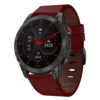 g.l11.6 Front Red Genuine Italian Leather Strap for Garmin QuickFit Devices for Garmin Epix Gen 2