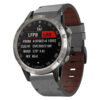 g.l11.7 Front Grey Genuine Italian Leather Strap for Garmin QuickFit Devices for Garmin D2 Delta