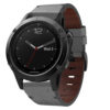 g.l11.7 Front Grey Genuine Italian Leather Strap for Garmin QuickFit Devices for Garmin Fenix 5
