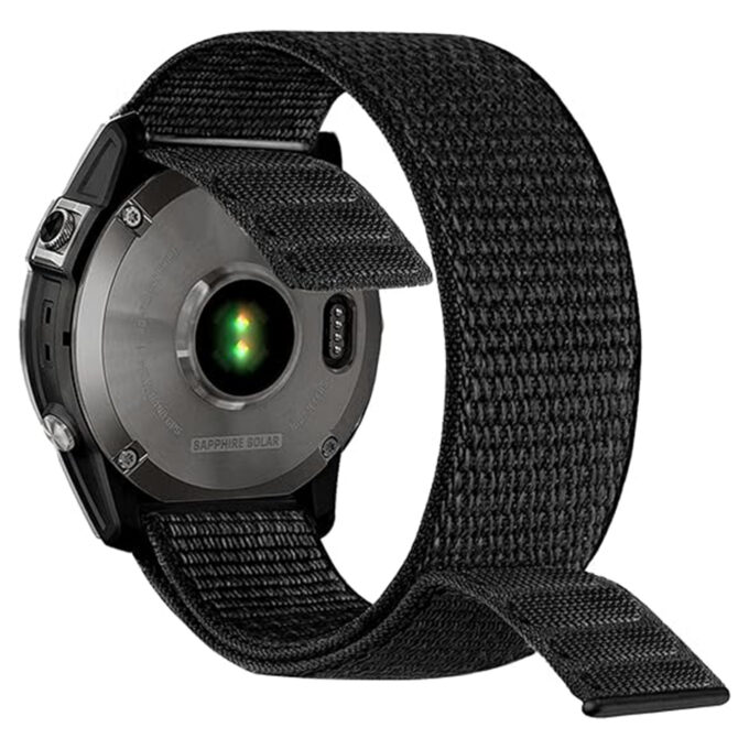 g.ny6a.1 Black StrapsCo Hook and Loop Horizon Watch Band Strap For Garmin Devices