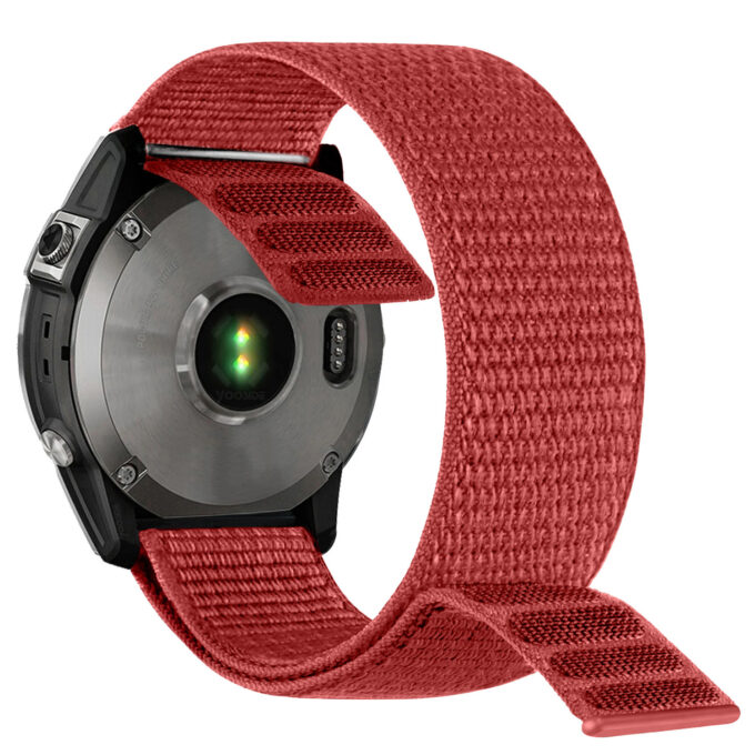 g.ny6a.6 Red StrapsCo Hook and Loop Horizon Watch Band Strap For Garmin Devices