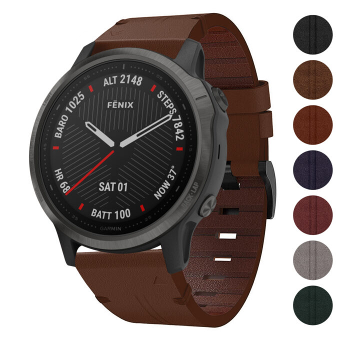g.l11 Gallery Brown Genuine Italian Leather Strap for Garmin Fenix 6