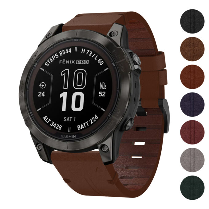g.l11 Gallery Brown Genuine Italian Leather Strap for Garmin Fenix 7