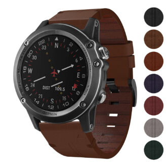 g.l11 Gallery Brown Genuine Italian Leather Watch Band Strap for Garmin D2 Bravo