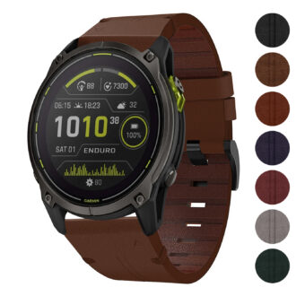 g.l11 Gallery Brown Genuine Italian Leather Watch Band Strap for Garmin Enduro