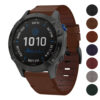 g.l11 Gallery Brown Genuine Italian Leather Watch Band Strap for Garmin Fenix 6X