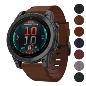 g.l11 Gallery Brown Genuine Italian Leather Watch Band Strap for Garmin Fenix E