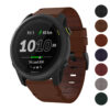 g.l11 Gallery Brown Genuine Italian Leather Watch Band Strap for Garmin Forerunner 745