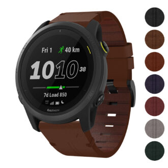 g.l11 Gallery Brown Genuine Italian Leather Watch Band Strap for Garmin Forerunner 745