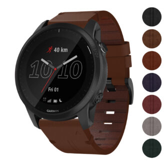 g.l11 Gallery Brown Genuine Italian Leather Watch Band Strap for Garmin Forerunner 945