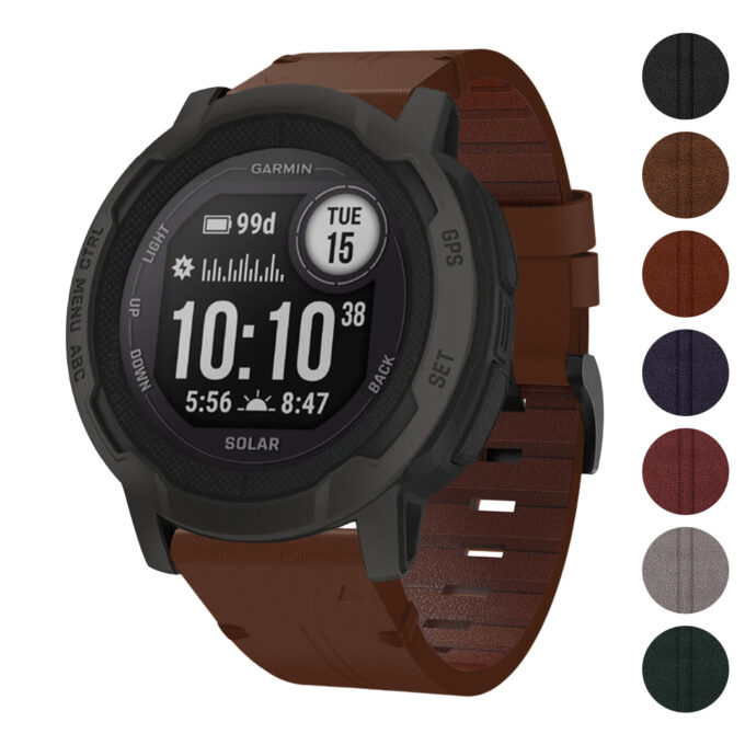 g.l11 Gallery Brown Genuine Italian Leather Watch Band Strap for Garmin Instinct 2
