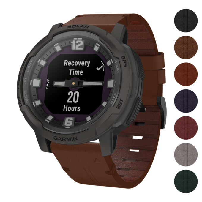 g.l11 Gallery Brown Genuine Italian Leather Watch Band Strap for Garmin Instinct Crossover