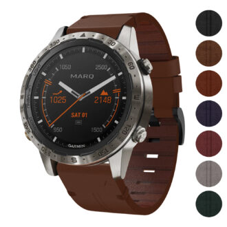 g.l11 Gallery Brown Genuine Italian Leather Watch Band Strap for Garmin MARQ