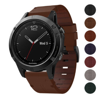 g.l11 Gallery Brown Genuine Italian Leather Watch Band Strap for Garmin Quatix 5