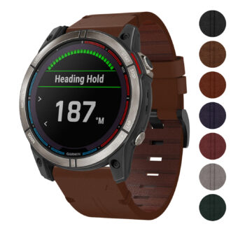 g.l11 Gallery Brown Genuine Italian Leather Watch Band Strap for Garmin Quatix 7X
