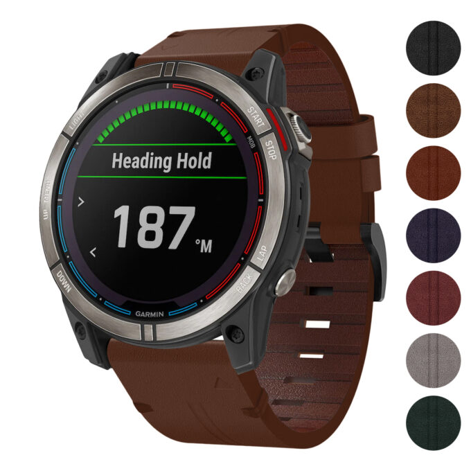 g.l11 Gallery Brown Genuine Italian Leather Watch Band Strap for Garmin Quatix 7X