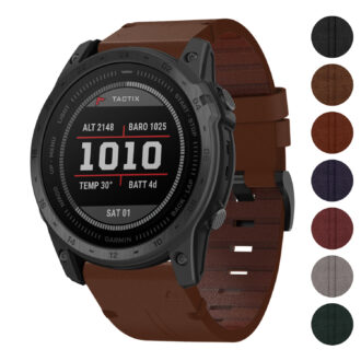 g.l11 Gallery Brown Genuine Italian Leather Watch Band Strap for Garmin Tactix 7