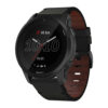 g.l11.1 Front Black Genuine Italian Leather Watch Band Strap for Garmin Forerunner 945