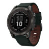 g.l11.11 Front Green Genuine Italian Leather Strap for Garmin Fenix 7