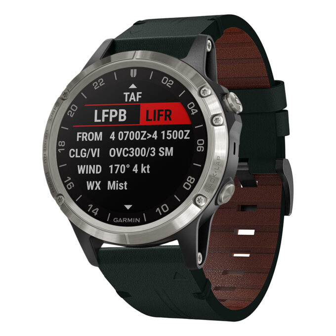 g.l11.11 Front Green Genuine Italian Leather Watch Band Strap for Garmin D2 Charlie