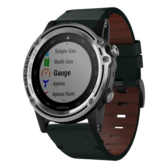 g.l11.11 Front Green Genuine Italian Leather Watch Band Strap for Garmin Descent Mk1