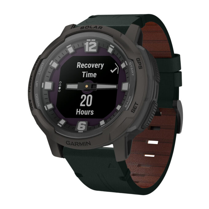 g.l11.11 Front Green Genuine Italian Leather Watch Band Strap for Garmin Instinct Crossover