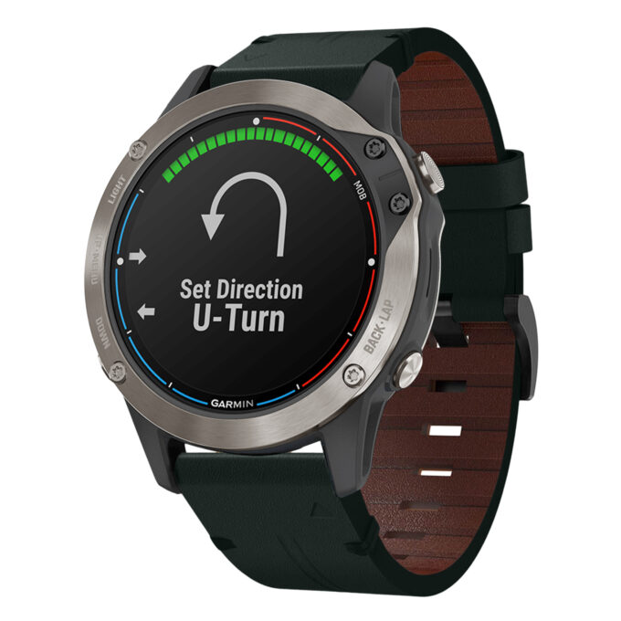 g.l11.11 Front Green Genuine Italian Leather Watch Band Strap for Garmin Quatix 6