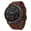 g.l11.2 Front Brown Genuine Italian Leather Strap for Garmin Fenix 6