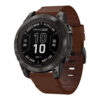 g.l11.2 Front Brown Genuine Italian Leather Strap for Garmin Fenix 7